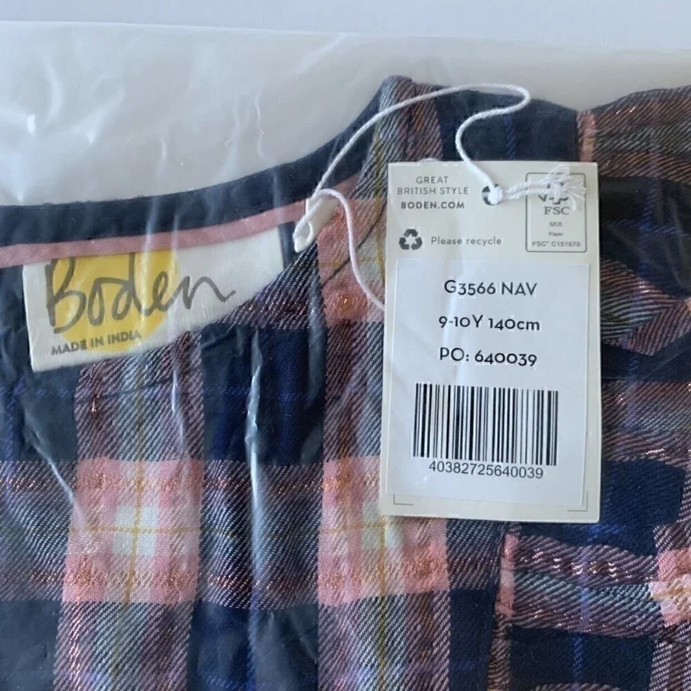NWT Mini Boden Frill Tiered Long-sleeve Girl Dress 9-10 Years